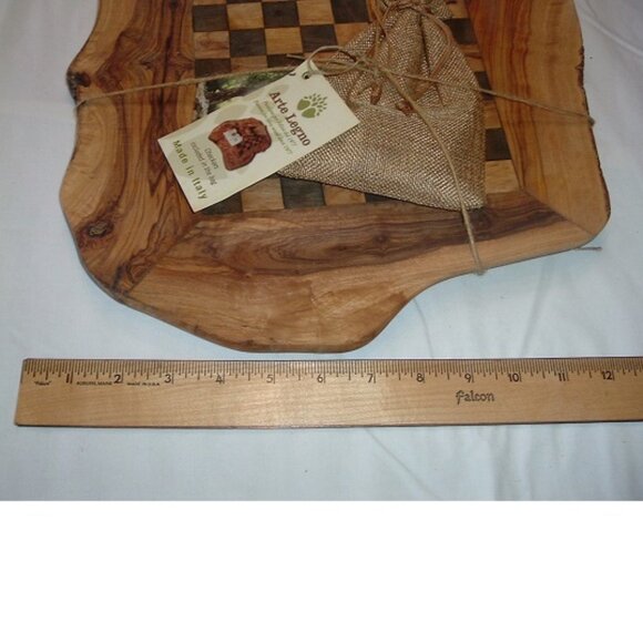 NEW Arte Legno Solid Olive Wood Checkerboard Set Made in Italy - NEW with tags! - Picture 5 of 5